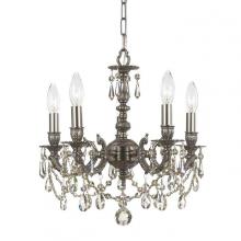 Crystorama 5505-PW-CL-S - Mirabella 5 Light Elements Crystal Pewter Mini Chandelier
