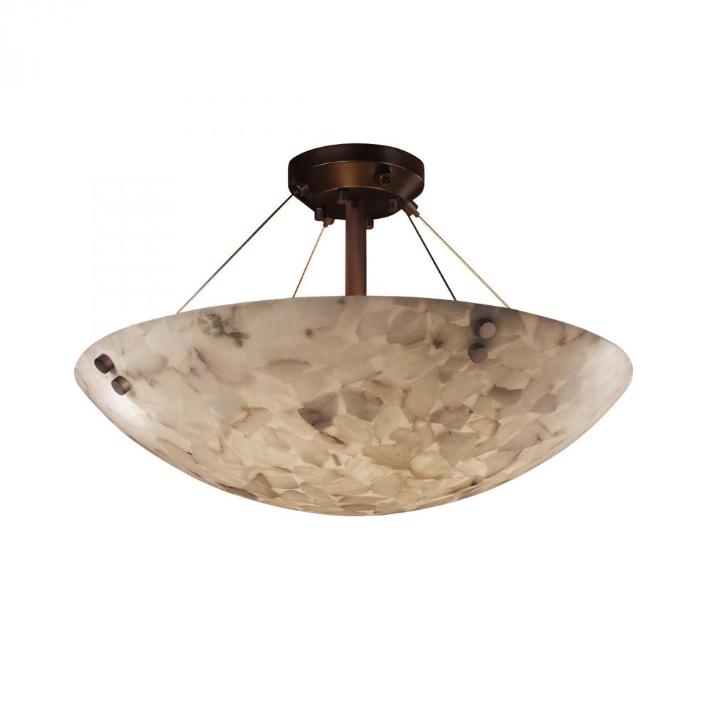 18" LED Semi-Flush Bowl w/ Large Square w/ Point Finials