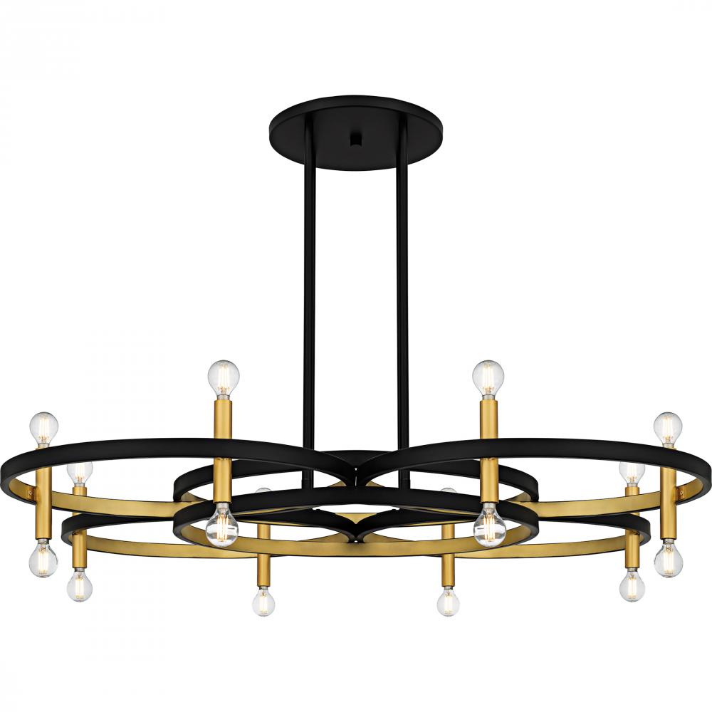 Winsland 8-Light Matte Black Chandelier