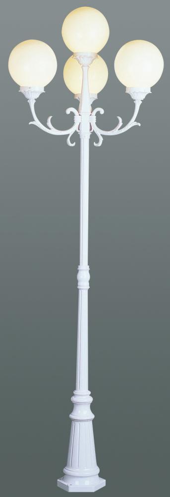 4 LITE ALUM POLE-OPAL ROUND GL