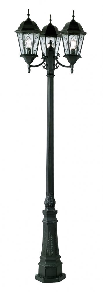 3 LT POLE- CLEAR LEADED GLASS