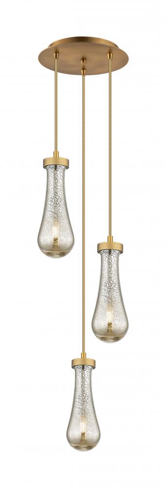 Owego - 3 Light - 13 inch - Brushed Brushed Brass - Multi Pendant