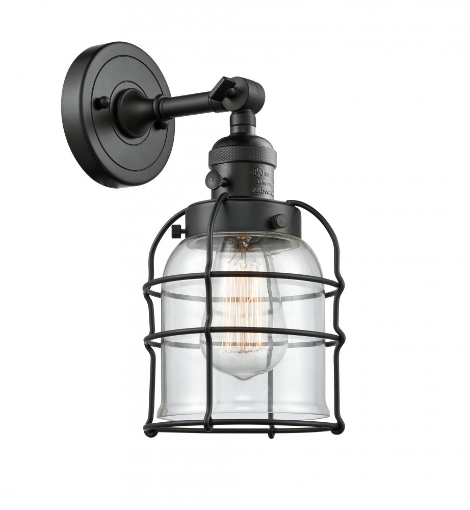 Bell Cage - 1 Light - 6 inch - Matte Black - Adjustable Sconce