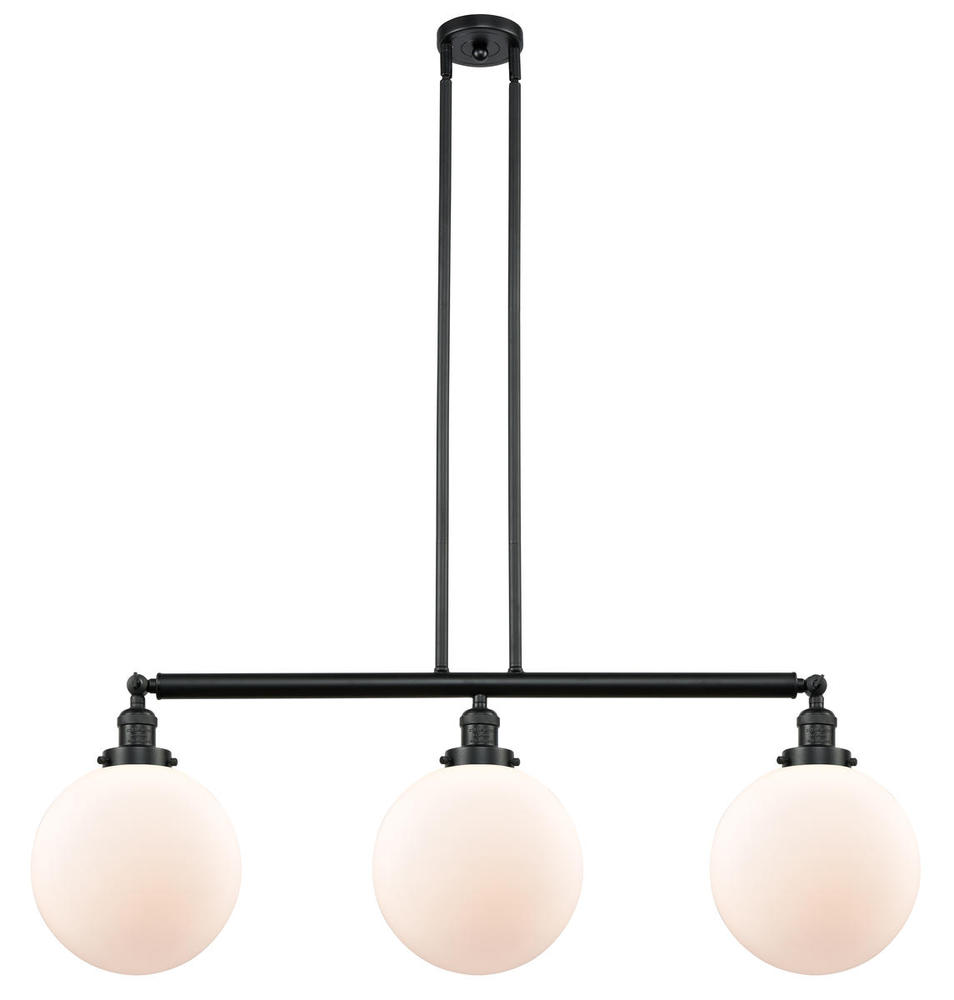 Beacon - 3 Light - 42 inch - Matte Black - Stem Hung - Adjustable Island Light