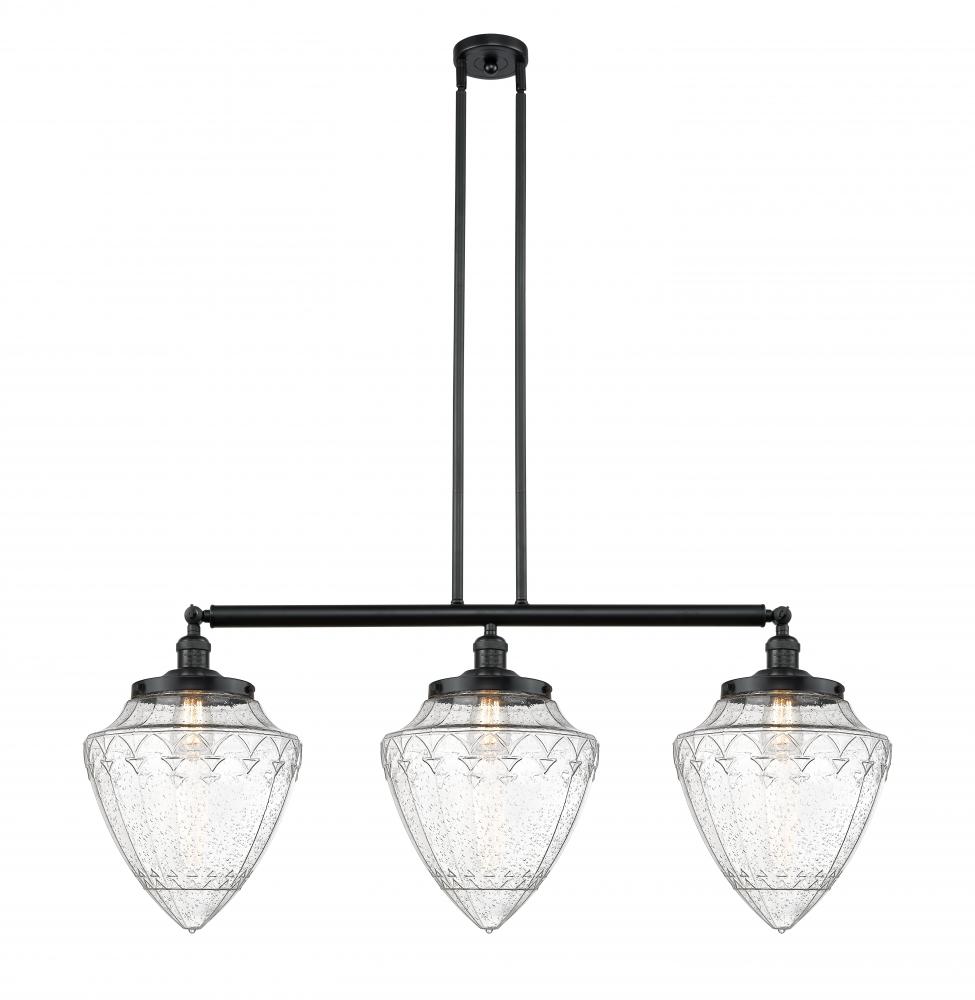 Bullet - 3 Light - 40 inch - Matte Black - Stem Hung - Adjustable Island Light
