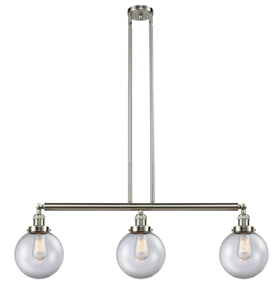 Beacon - 3 Light - 41 inch - Brushed Satin Nickel - Stem Hung - Adjustable Island Light