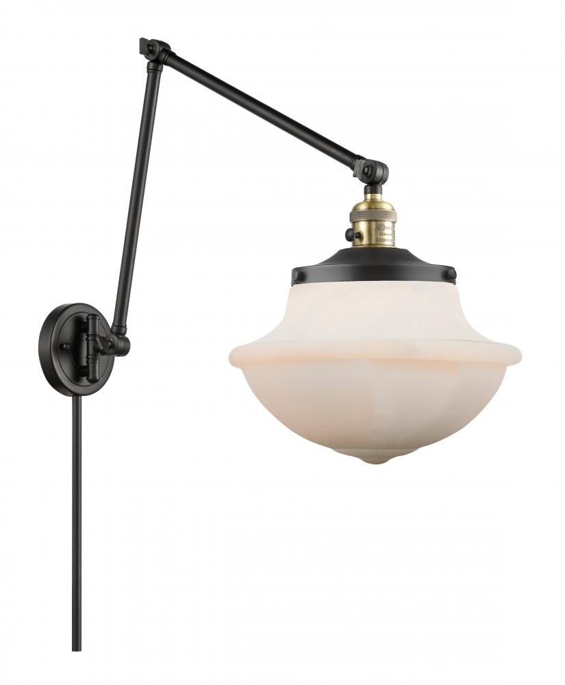 Oxford - 1 Light - 12 inch - Black Antique Brass -Adjustable Swing Arm
