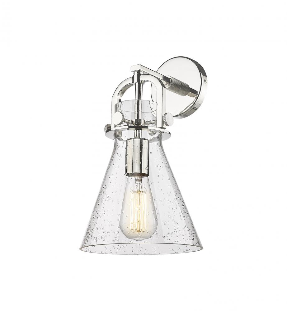 Newton Cone - 1 Light - 8 inch - Polished Nickel - Sconce
