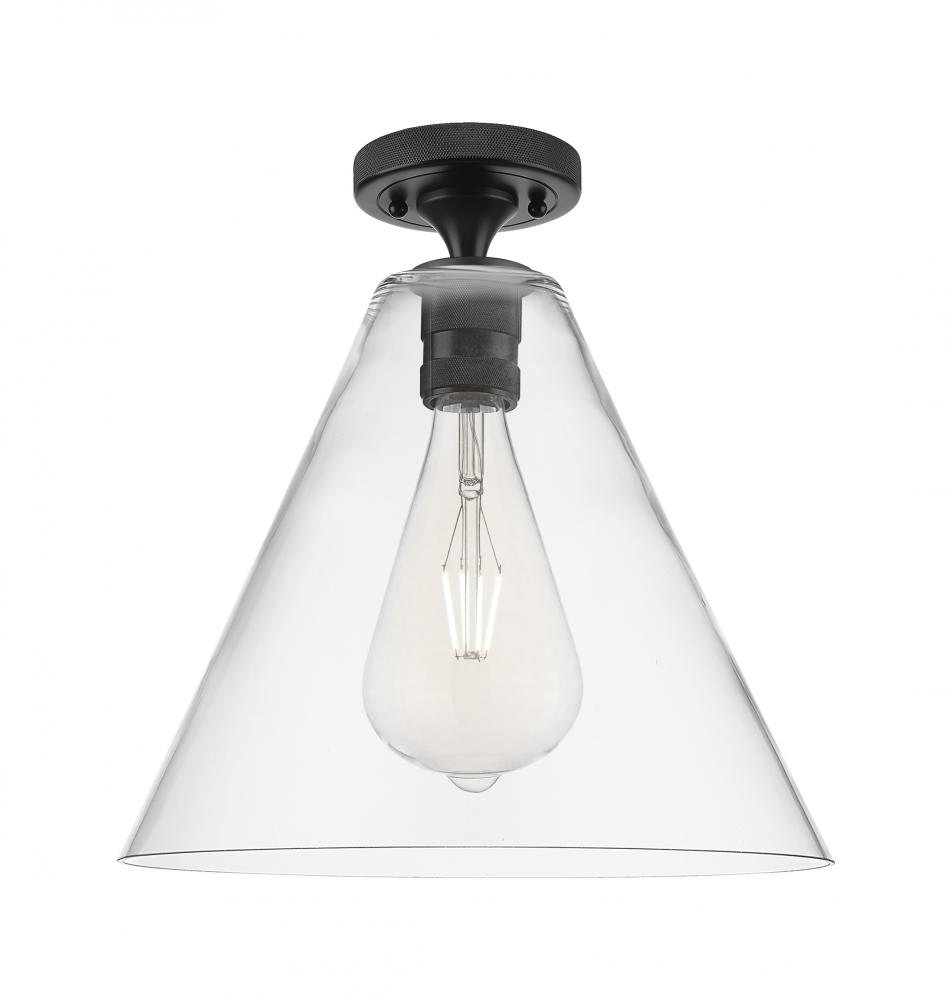 Crown Point - 1 Light - 12 inch - Matte Black - Flush Mount