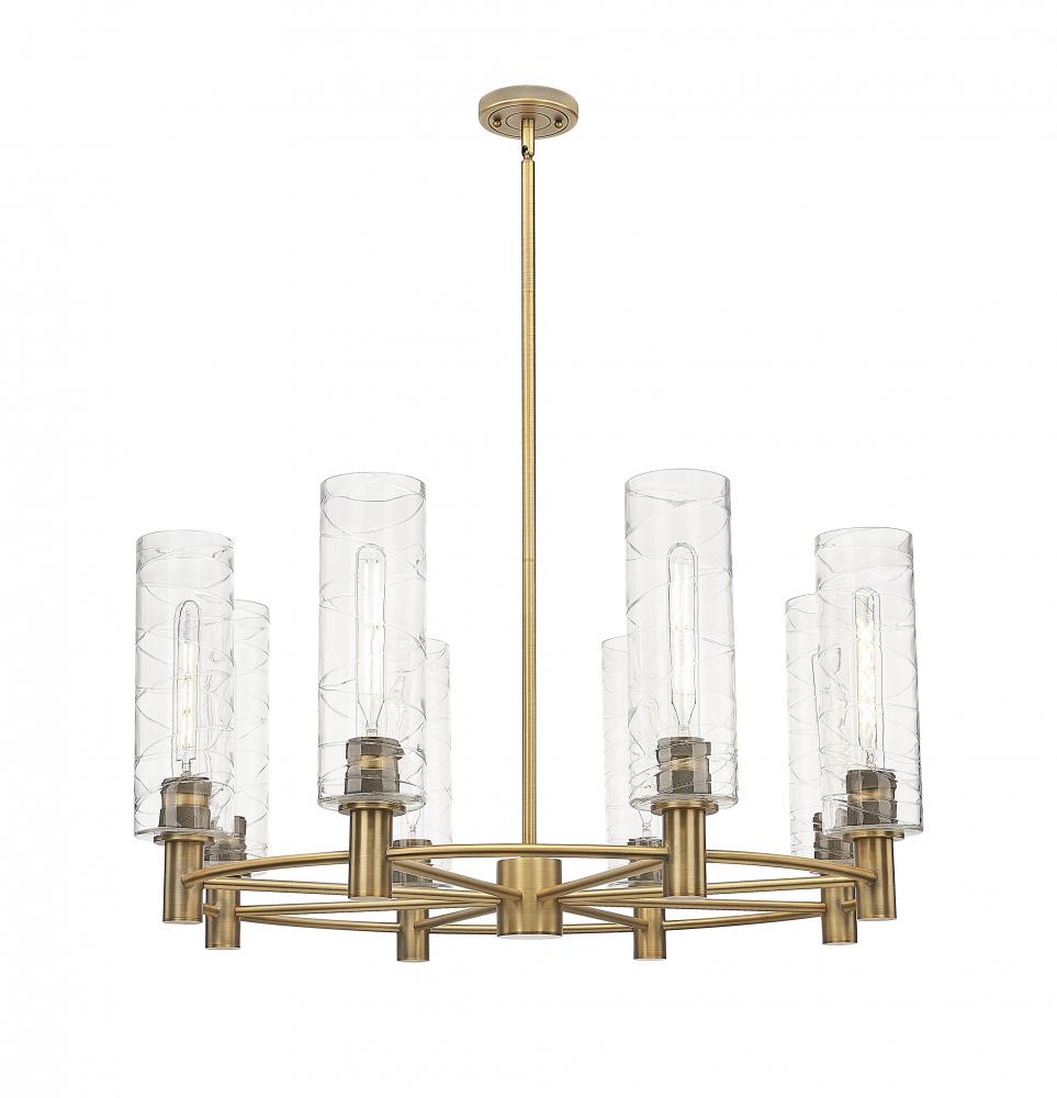 Crown Point - 8 Light - 32 inch - Brushed Brass - Chandelier