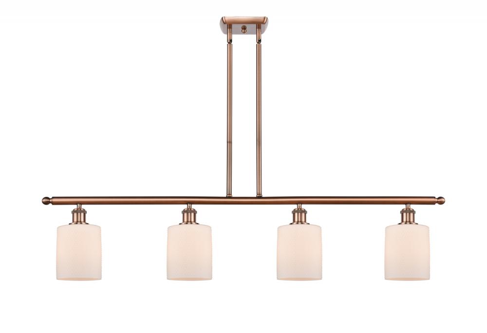 Cobbleskill - 4 Light - 48 inch - Antique Copper - Cord hung - Island Light