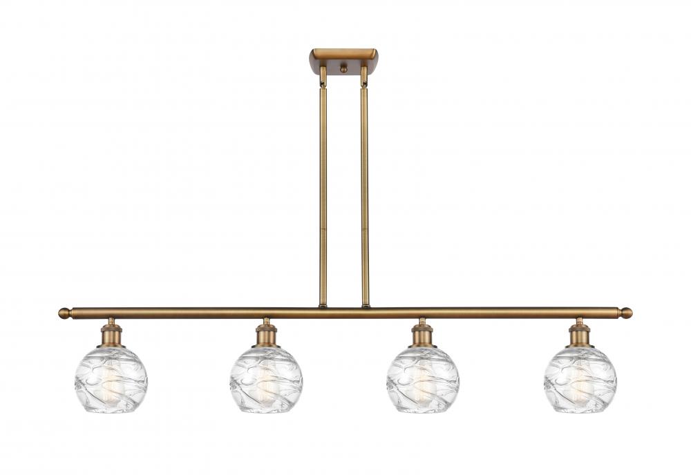 Athens Deco Swirl - 4 Light - 48 inch - Brushed Brass - Cord hung - Island Light