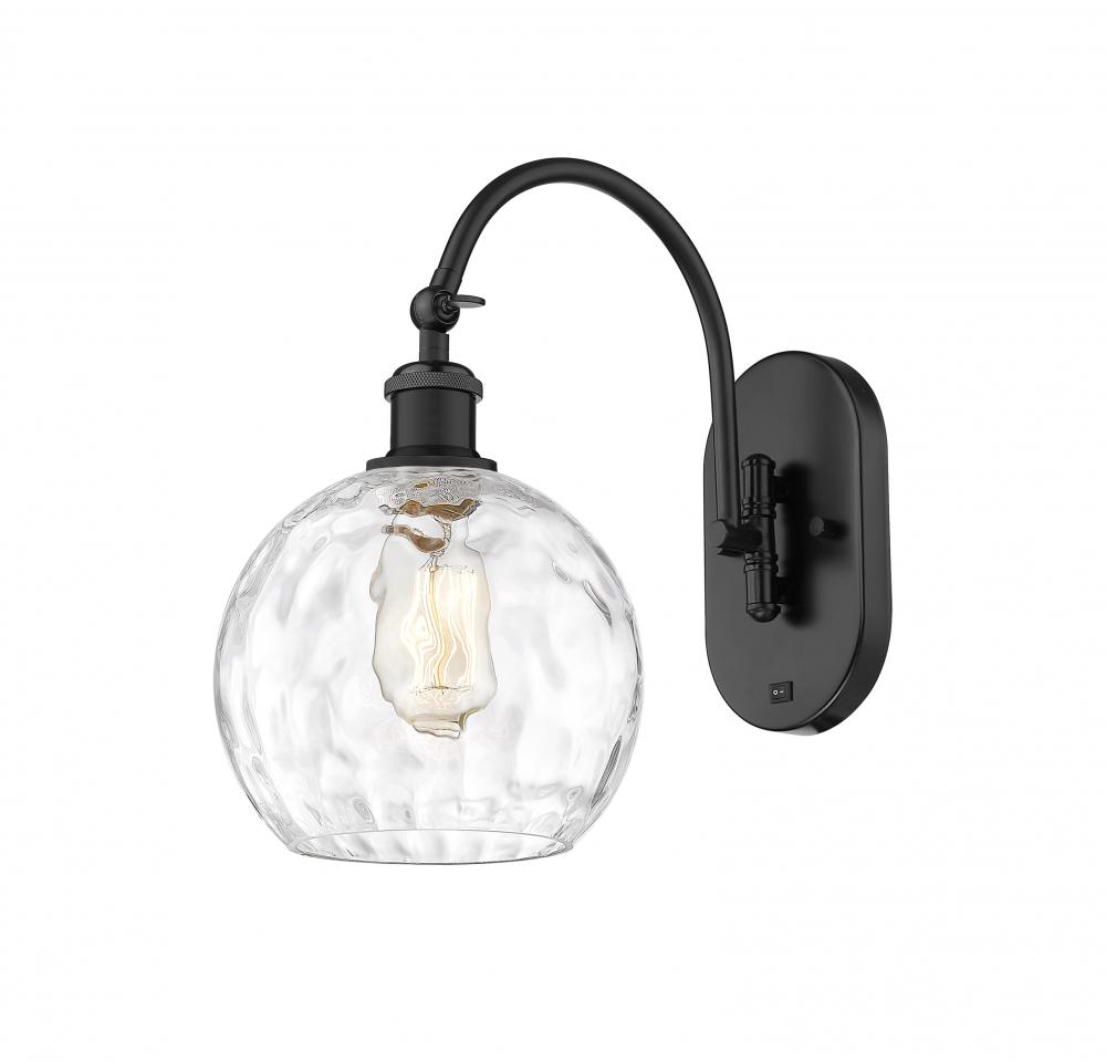 Athens Water Glass - 1 Light - 8 inch - Matte Black - Adjustable Swing Arm