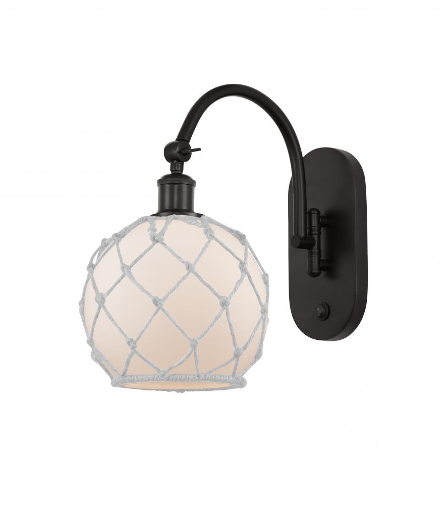 Farmhouse Rope - 1 Light - 8 inch - Oil Rubbed Bronze - Adjustable Swing Arm
