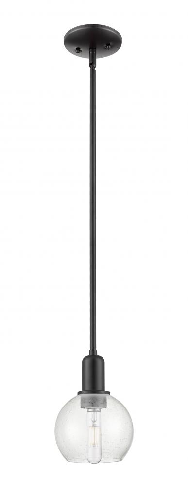 Athens - 1 Light - 6 inch - Matte Black - Stem hung - Mini Pendant