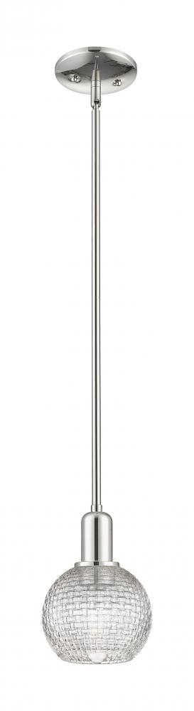 Athens - 1 Light - 6 inch - Polished Nickel - Stem hung - Mini Pendant