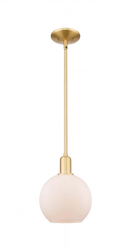 Athens - 1 Light - 8 inch - Satin Gold - Stem hung - Mini Pendant