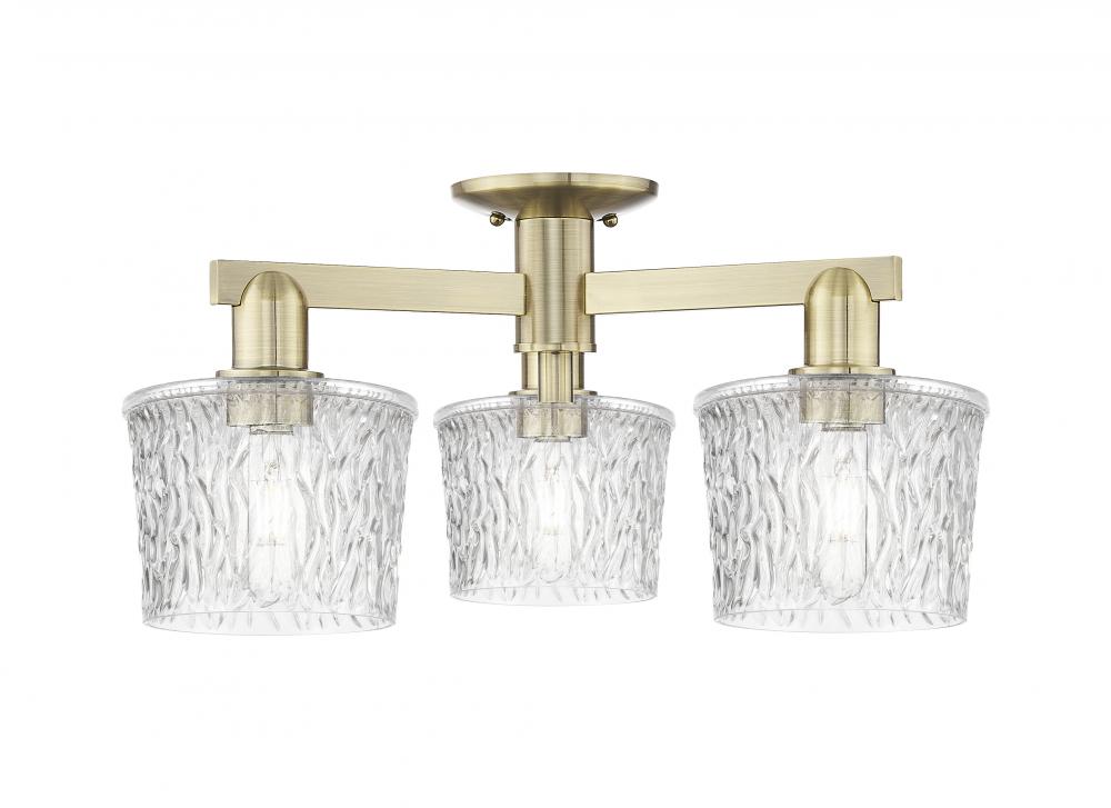Niagara - 3 Light - 24 inch - Polished Nickel - Semi-Flush Mount
