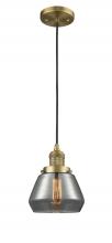 Innovations Lighting 201C-BB-G173-LED - Fulton - 1 Light - 7 inch - Brushed Brass - Cord hung - Mini Pendant