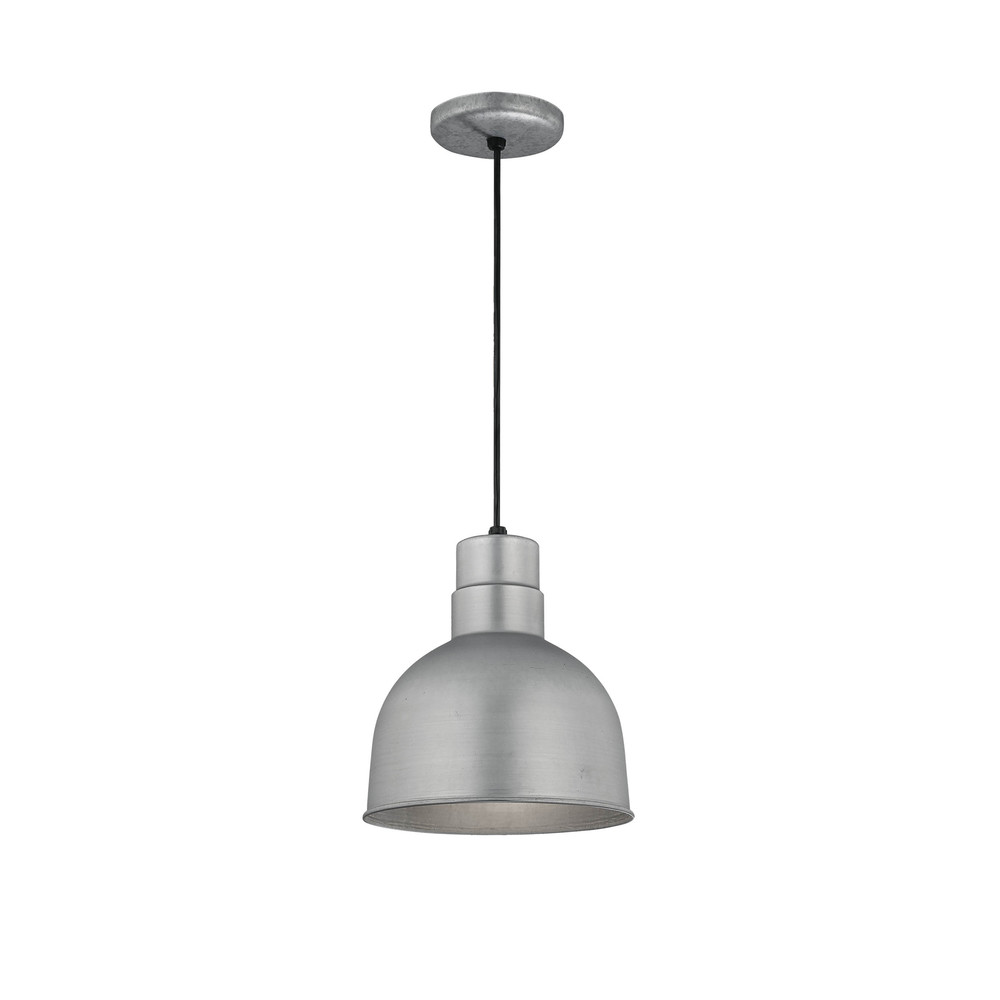 R Series 1-Light Cord Hung Deep Bowl Shade Galvanized